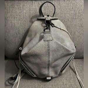 Rebecca Minkoff Black & White Leather Pebbled Textured Women's Backpack